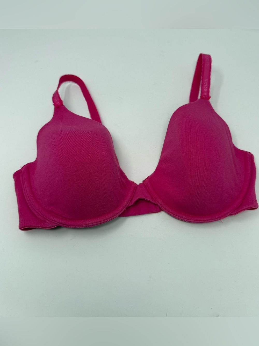 Victoria’s Secret Hot Pink Lined Perfect Coverage Cotton Blend Bra 34D